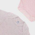 OrganicEra Organic Newborn Baby Long Sleeve Bodysuit, 2 pcs Set, Rose Melange - Image 3