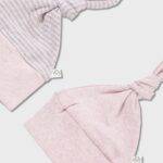OrganicEra, Organic Newborn Hat, Set of 2 pcs, Rose Melange - Image 2