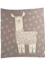 organicera organic tricot knit baby blanket lama