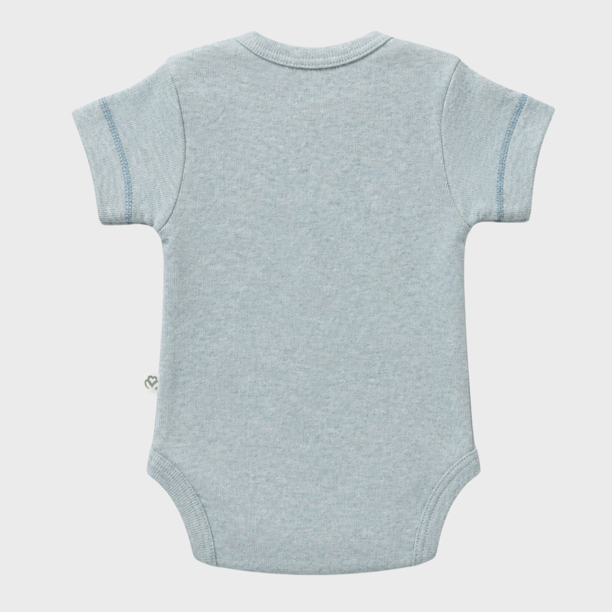 organicera_Short_Sleeve_bodysuit_aqua_back_result OrganicEra Organic Newborn Baby Short Sleeve Bodysuit, 2 pcs Set, Aqua Melange - Image 5