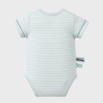 OrganicEra Organic Newborn Baby Short Sleeve Bodysuit, 2 pcs Set, Aqua Melange - Image 4