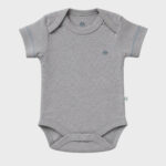 OrganicEra Organic Newborn Baby Short Sleeve Bodysuit, 2 pcs Set, Grey Melange - Image 3