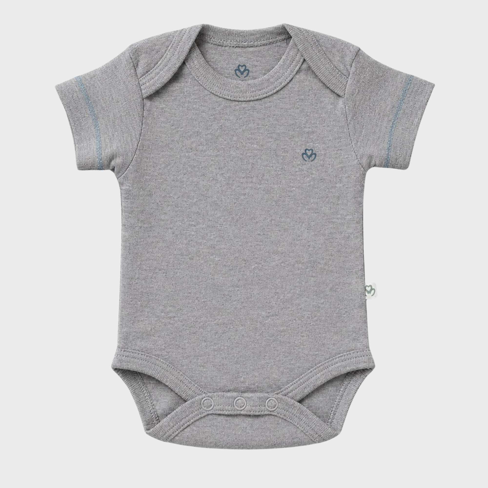 organicera_Short_Sleeve_bodysuit_grey_result OrganicEra Organic Newborn Baby Short Sleeve Bodysuit, 2 pcs Set, Grey Melange - Image 3