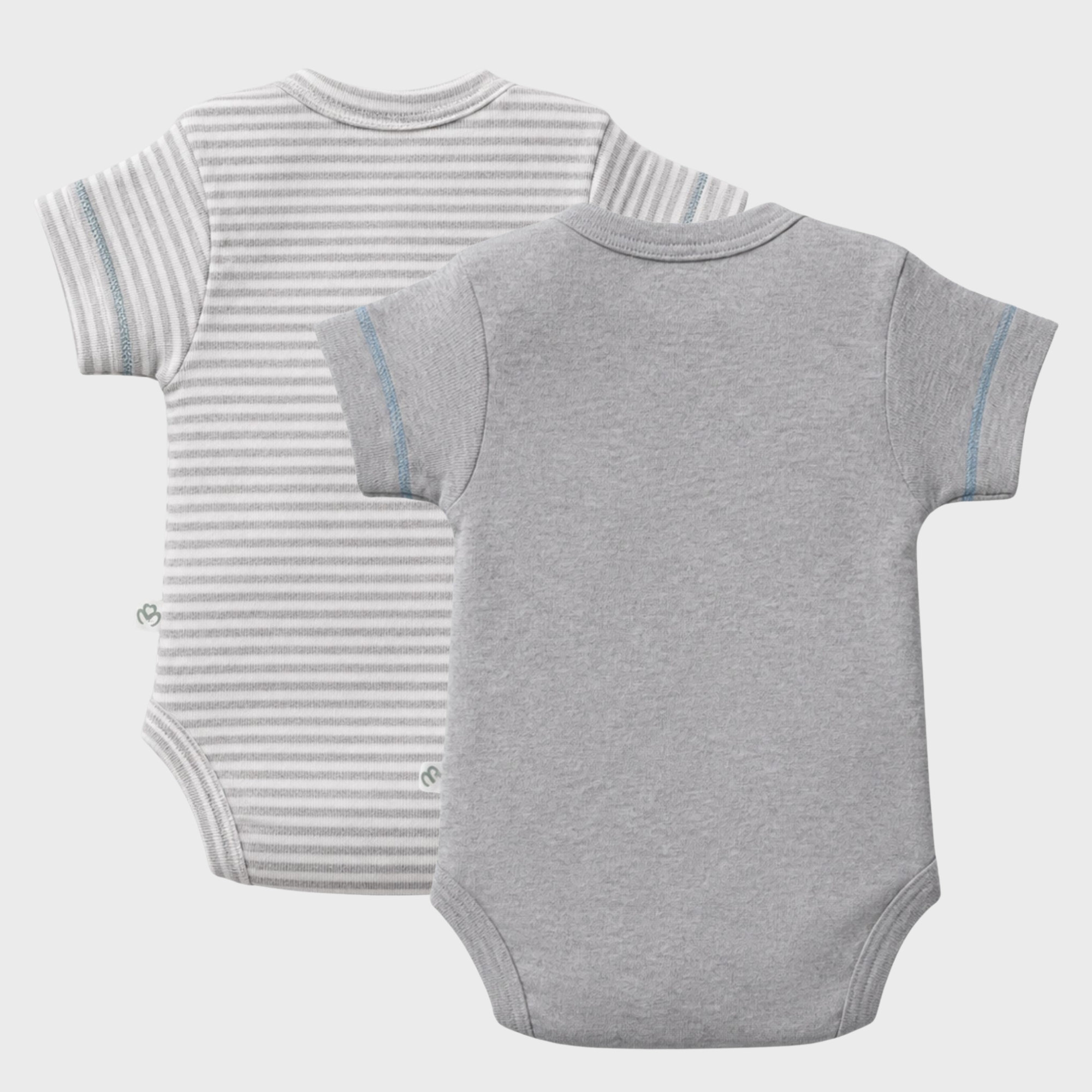 organicera_Short_Sleeve_bodysuit_grey_set_result OrganicEra Organic Newborn Baby Short Sleeve Bodysuit, 2 pcs Set, Grey Melange - Image 4