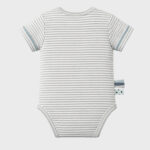OrganicEra Organic Newborn Baby Short Sleeve Bodysuit, 2 pcs Set, Grey Melange - Image 5