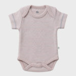 OrganicEra Organic Newborn Baby Short Sleeve Bodysuit, 2 pcs Set, Rose Melange - Image 2