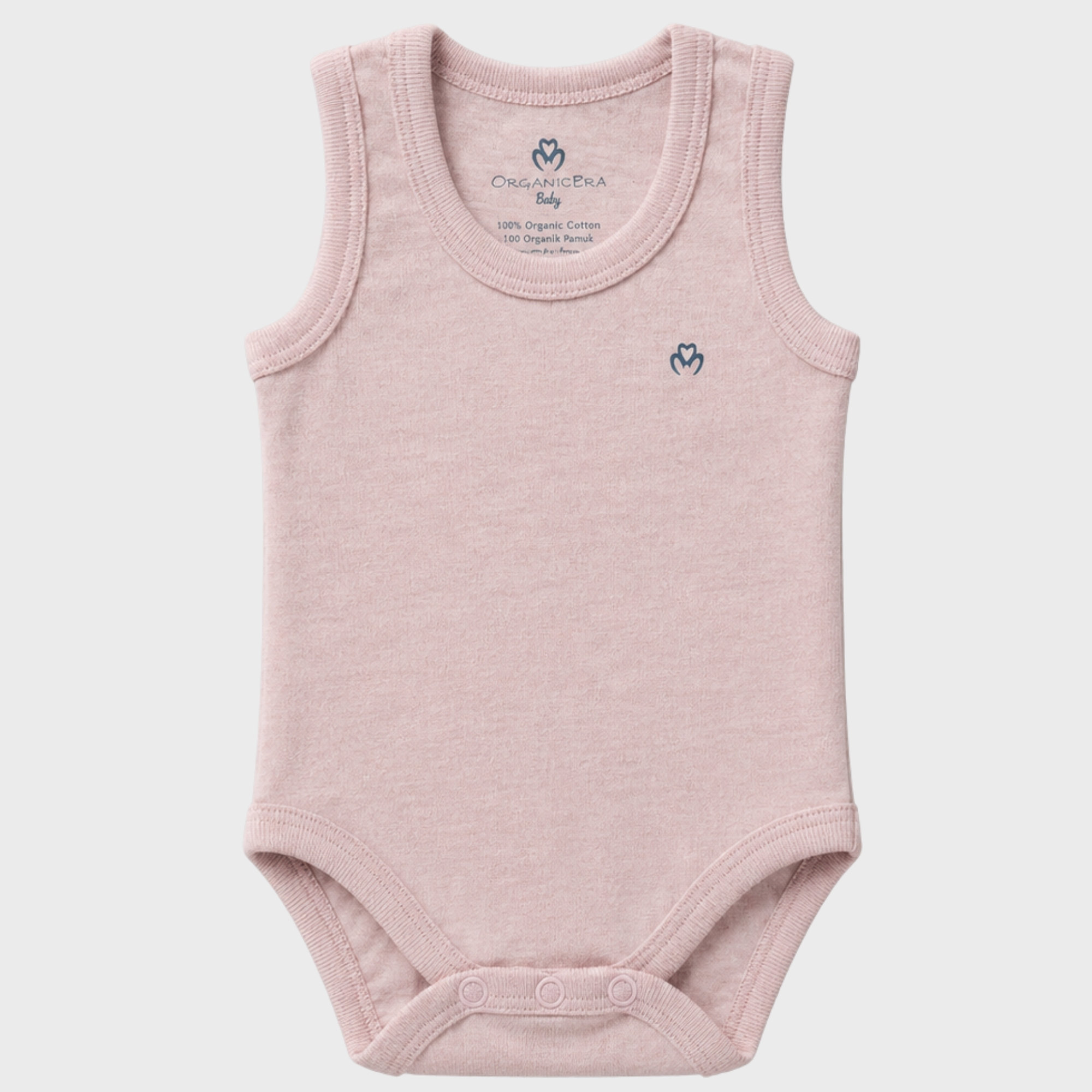 organicera_Sleeveless_bodysuit_rose_result OrganicEra Organic Newborn Baby Sleeveless Bodysuit, 2 pcs Set, Rose Melange - Image 2