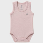 OrganicEra Organic Baby Sleeveless Bodysuit, 2 pcs Set, Rose Melange - Image 3