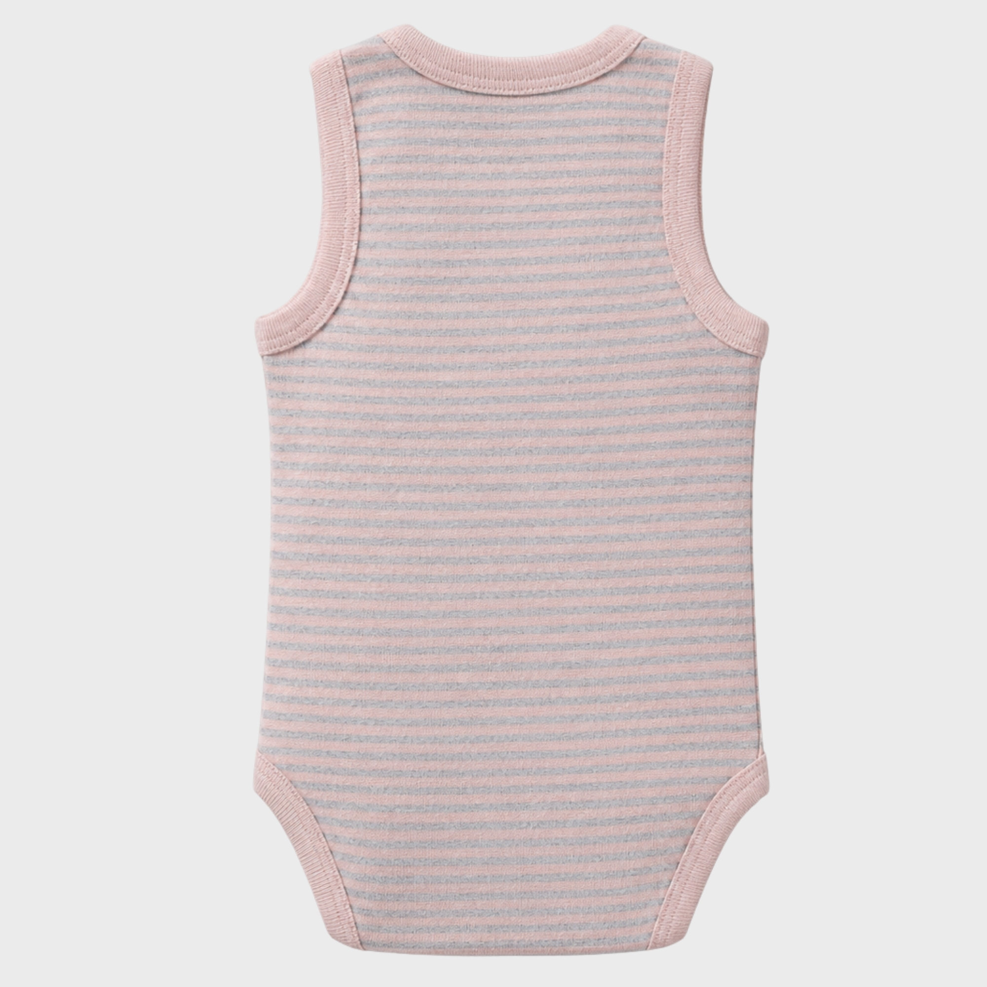 organicera_Sleeveless_bodysuit_rose_striped_back_result OrganicEra Organic Newborn Baby Sleeveless Bodysuit, 2 pcs Set, Rose Melange - Image 4