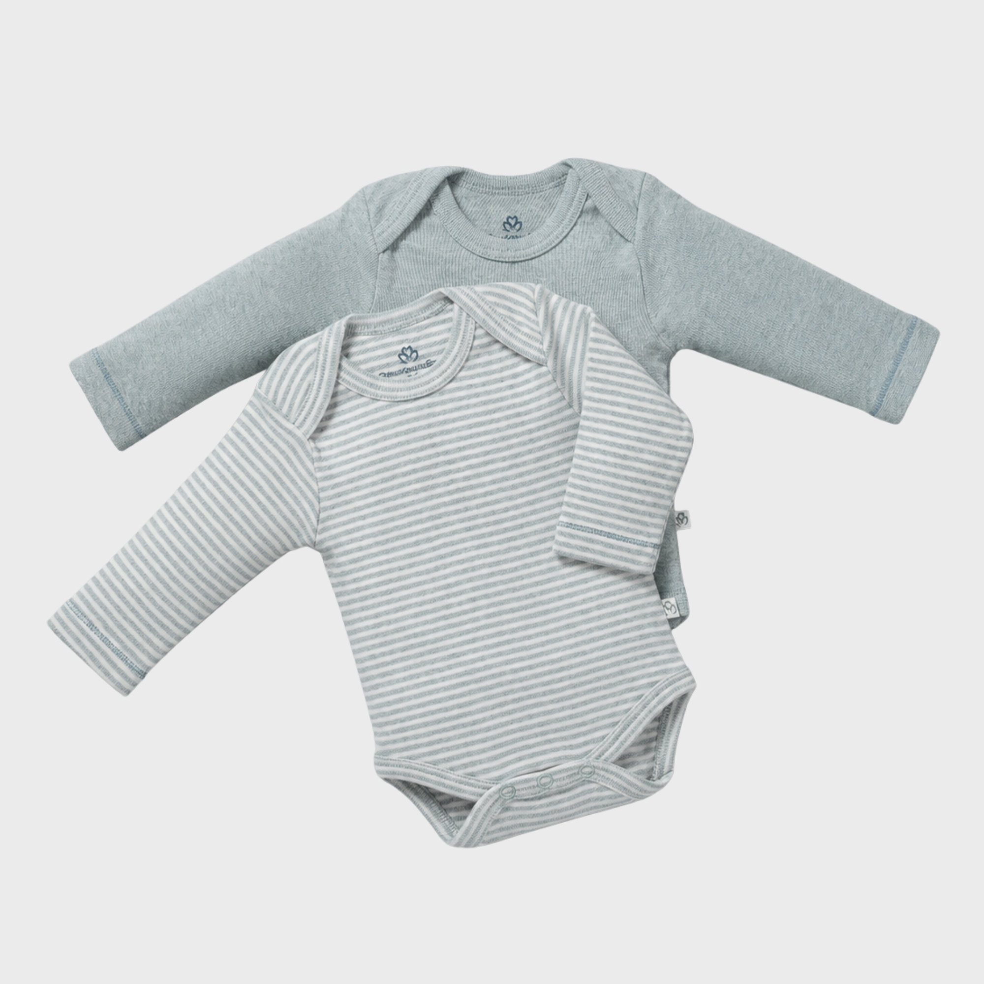 organicera_long_sleeve_bodysuit_aqua_set_result OrganicEra Organic Newborn Baby Long Sleeve Bodysuit, 2 pcs Set, Aqua Melange - Image 1