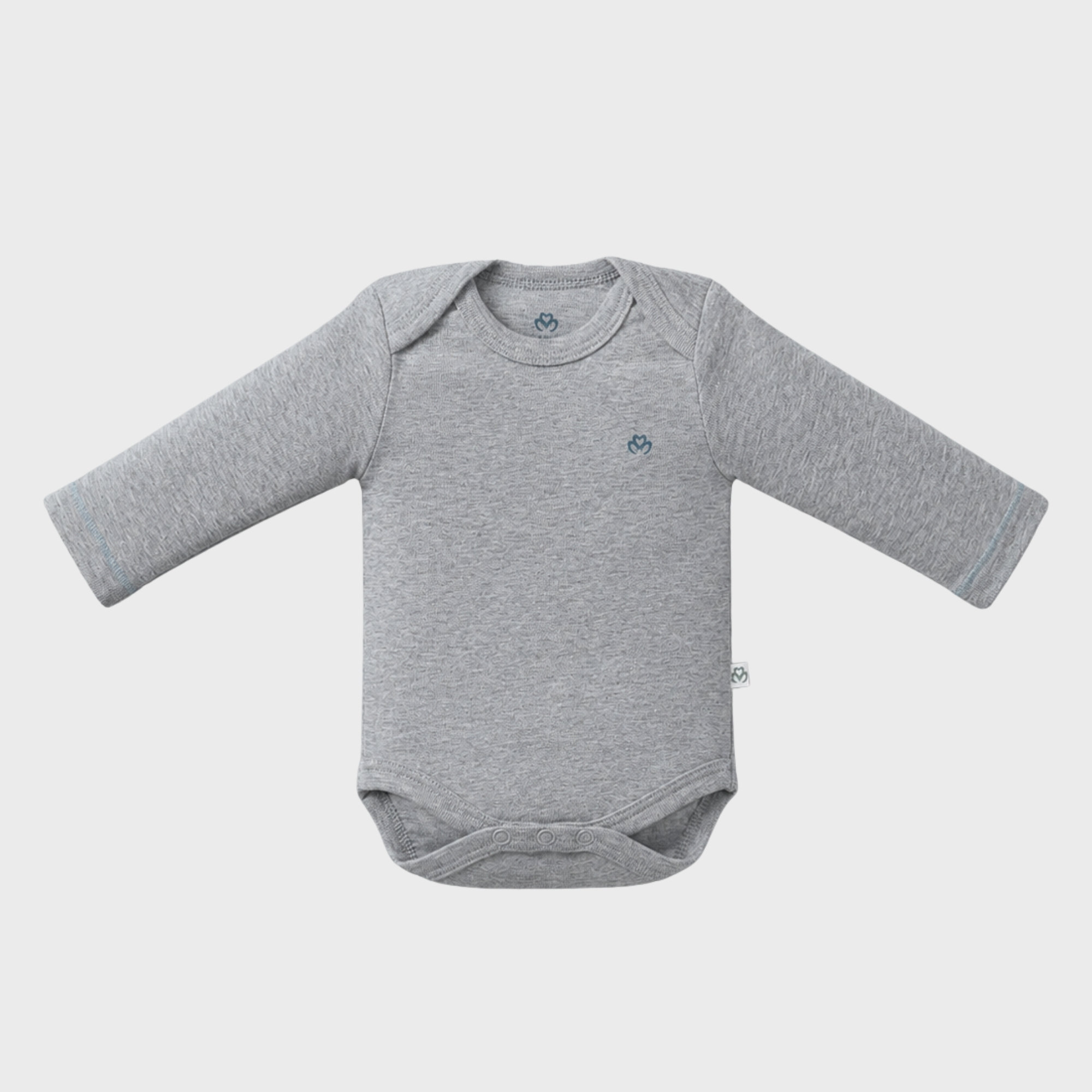organicera_long_sleeve_bodysuit_grey_result OrganicEra Organic Newborn Baby Long Sleeve Bodysuit, 2 pcs Set, Grey Melange - Image 2