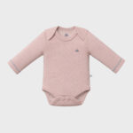 OrganicEra Organic Newborn Baby Long Sleeve Bodysuit, 2 pcs Set, Rose Melange - Image 2