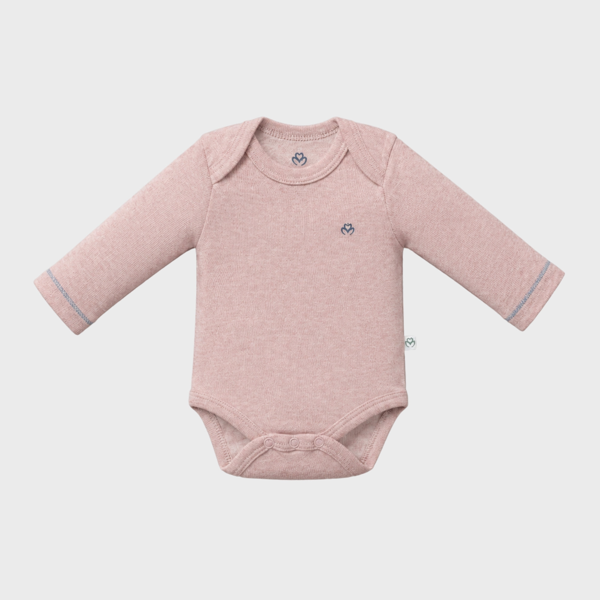 organicera_long_sleeve_bodysuit_rose_result OrganicEra Organic Newborn Baby Long Sleeve Bodysuit, 2 pcs Set, Rose Melange - Image 2