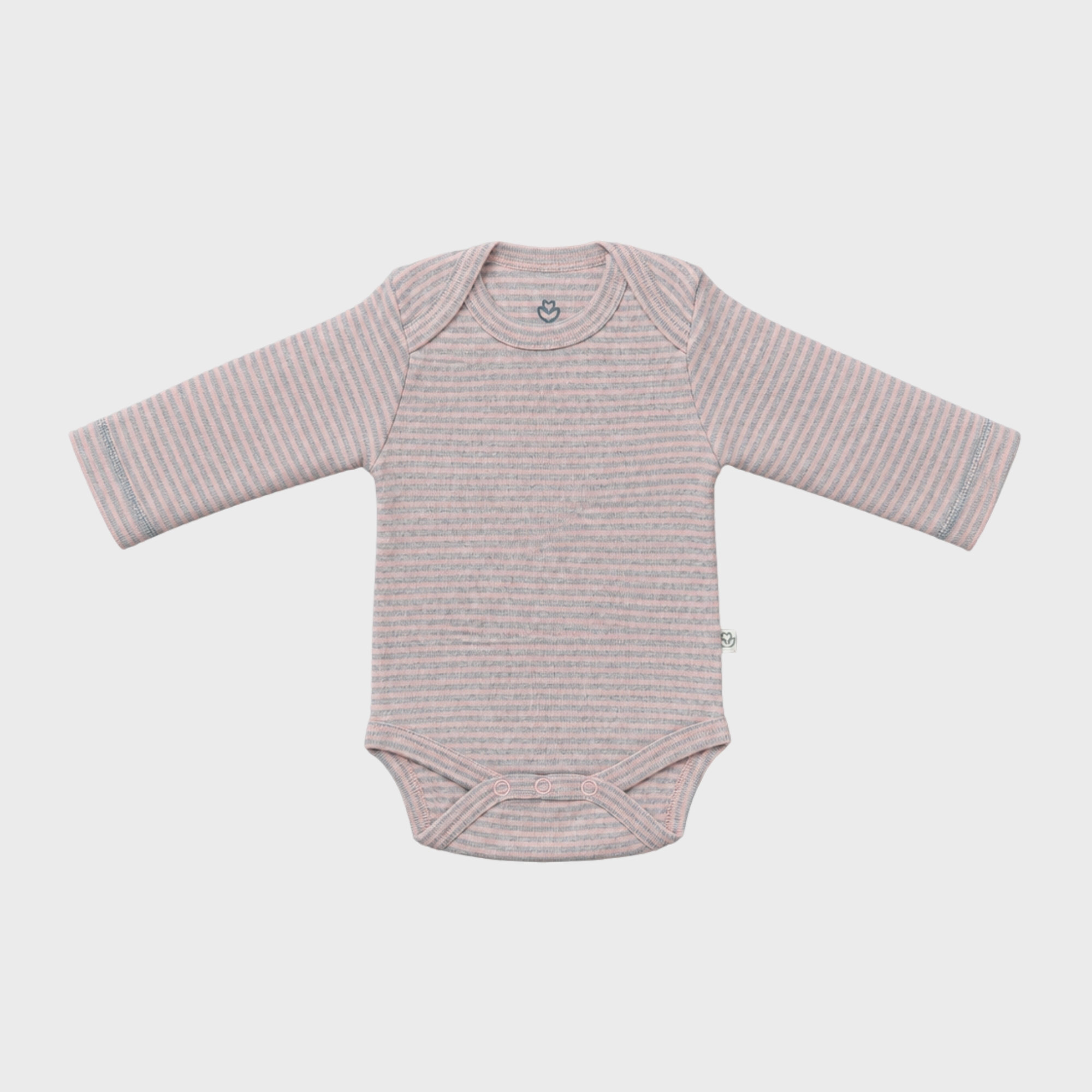 organicera_long_sleeve_bodysuit_rose_striped_result OrganicEra Organic Newborn Baby Long Sleeve Bodysuit, 2 pcs Set, Rose Melange - Image 3