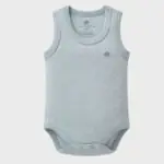 OrganicEra Organic Baby Sleeveless Bodysuit, 2 pcs Set, Aqua Melange - Image 2