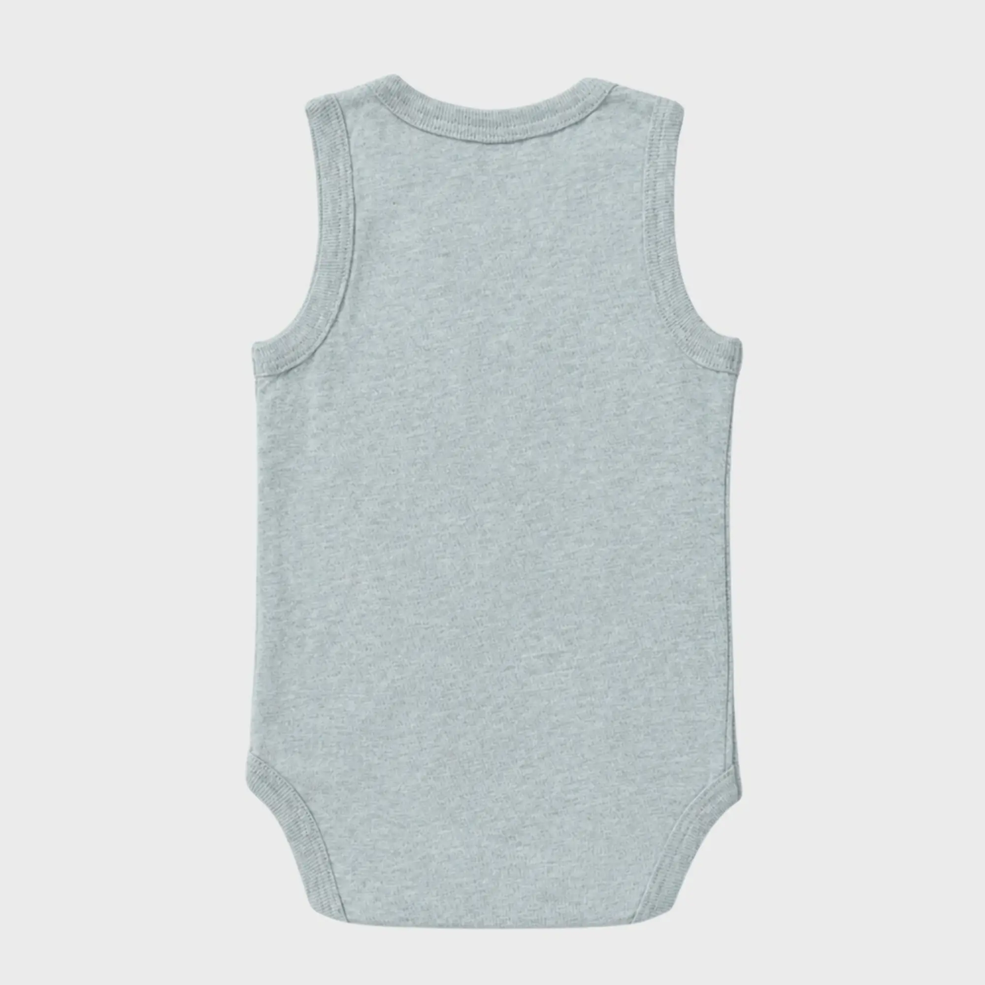 organicera_sleveless_bodysuit_aqua_back OrganicEra Organic Baby Sleeveless Bodysuit, 2 pcs Set, Aqua Melange - Image 4