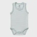 OrganicEra Organic Baby Sleeveless Bodysuit, 2 pcs Set, Aqua Melange - Image 3