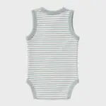 OrganicEra Organic Baby Sleeveless Bodysuit, 2 pcs Set, Aqua Melange - Image 5