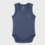 OrganicEra Organic Baby Sleeveless Bodysuit, 2 pcs Set, Indigo Melange - Image 3