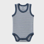 OrganicEra Organic Baby Sleeveless Bodysuit, 2 pcs Set, Indigo Melange - Image 2